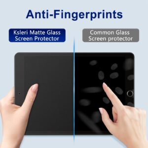 Ksleri [2 Pack Matte Glass Screen Protector for iPad 10.2 inch(2021/2020/2019 Model, 9th/8th/7th Generation) Anti-Glare Anti-Fingerprint Tempered Glass Film with Alignment Frame