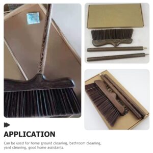 Zerodeko Vintage Trash Clean Broom Indoor Broom Portable Cleaning Brush Garbage Sweeping Broom Escobas para Barrer Piso Handle Cleaning Broom Garden Furniture Easy to Carry Wooden Office