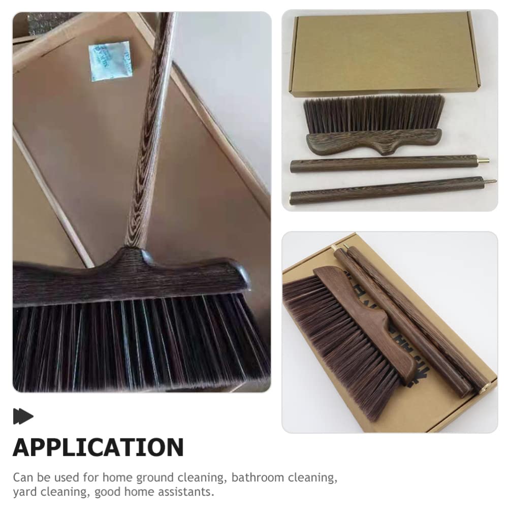 Zerodeko Vintage Trash Clean Broom Indoor Broom Portable Cleaning Brush Garbage Sweeping Broom Escobas para Barrer Piso Handle Cleaning Broom Garden Furniture Easy to Carry Wooden Office