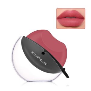 zhishudl matte nude lipstick lazy lipstick lazy lip stick,long lasting high pigmented non stick cup lip shape lipsticks,easy to color lazy lip makeup - 05 honey peach