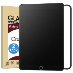 ksleri [2 pack matte glass screen protector for ipad 10.2 inch(2021/2020/2019 model, 9th/8th/7th generation) anti-glare anti-fingerprint tempered glass film with alignment frame