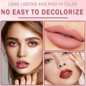 ZHISHUDL Matte Nude Lipstick Lazy Lipstick Lazy Lip Stick,Long Lasting High Pigmented Non Stick Cup Lip Shape Lipsticks,Easy to Color Lazy Lip Makeup - 05 Honey Peach