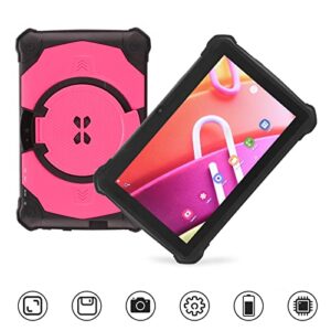 lennis 7in Tablet, 1960x1080 Kids Tablet Front 5MP Rear 8MP 5000mAh Rechargeable for Study (Pink)