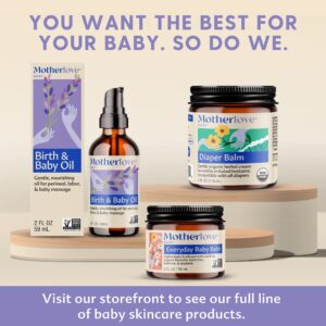 Motherlove Baby Body Care—Diaper Balm (2 oz) and Baby Hand & Knee Balm (1 oz)—Herbal Remedies for your Baby—USDA Organic & Cruelty Free