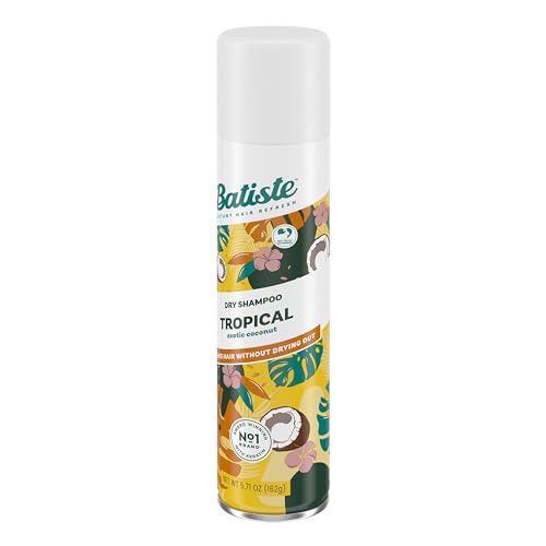 Batiste Dry Shampoo, Tropical Fragrance, Refresh Hair and Absorb Oil Between Washes, Waterless Shampoo for Added Hair Texture and Body, 5.71 oz Dry Shampoo Bottle