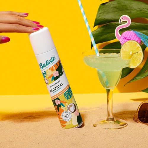 Batiste Dry Shampoo, Tropical Fragrance, Refresh Hair and Absorb Oil Between Washes, Waterless Shampoo for Added Hair Texture and Body, 5.71 oz Dry Shampoo Bottle