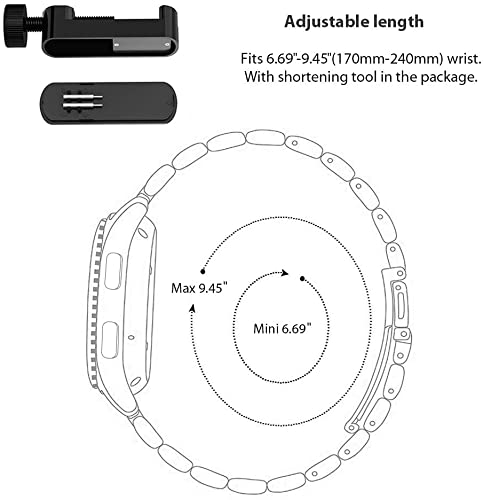 Compatible for PUREROYI Military Smart Watch Band, Quick Release Stainless Steel Metal Replacement Straps Compatible for PUREROYI C20 Pro Smartwatch, Rgthuhu NX3, Moowhsh HM09 Smartwatch (Black)