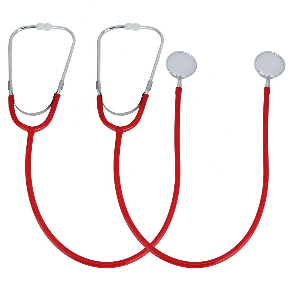 Monitoring Stethoscope, 2 Set Dual Head Stethoscope for Doctor Nurse Veterinarian Student Health Care Device(Red)