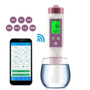 Digital Tester Blue Tooth-Compatible Water Quality Pen 7 in 1 PH EC TDS ORP Salt S.G Temp Meter APP Intelligent Control Tester