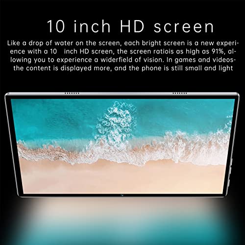 10 Inch Tablet, Call Support 10 Inch IPS Screen Tablet PC 6G RAM 256G ROM for Home (Gold)