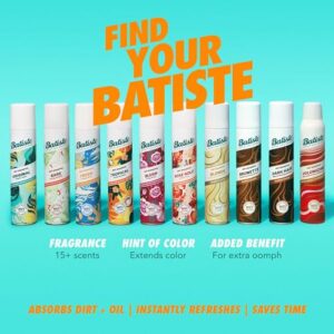 Batiste Dry Shampoo, Tropical Fragrance, Refresh Hair and Absorb Oil Between Washes, Waterless Shampoo for Added Hair Texture and Body, 5.71 oz Dry Shampoo Bottle