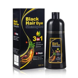 belezalib instant black hair dye shampoo for women men hair color shampoo for gray hair- 100% gray coverage - herbal ingredients 3 in 1 16.9fl oz