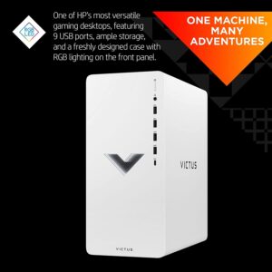 HP Victus 15L Gaming Desktop PC 2022 Newest, AMD Ryzen 5 5600G Processor, 8GB RAM, 512GB SSD, AMD RX6400 Graphics, Wi-Fi, Bluetooth, Ceramic White, Windows 11 Home, Bundle with Cefesfy