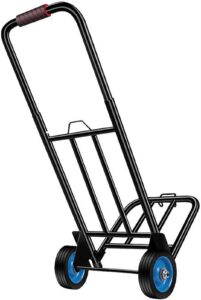 portable folding hand truck,stainless steel metal trolley cart,stair climbing cart,luggage trolley with bungee cord and adjustable handle, black (color : load capacity 220lbs/100kg)