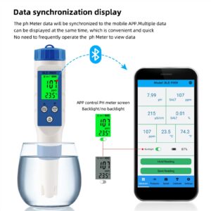 Digital Tester Digital Smart Bluetooth Seawater Salinity Meter Salt Tester Monitor for Aquariums Pool Fish Tank Seafood Aquaculture 0.1-200ppt