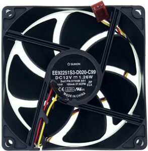 by sunon ee92251s3-d020-c99 pva092g12m rear case computer cooling fan for dell vostro 200 400 430 460 470 mini tower rkc55 x755m xps 8300 8500 8700 dc12v 3-pin 92x92x25mm