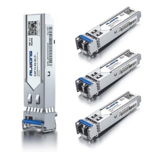 4pack 1000base-lx/lh fiber transceiver, 1.25g single mode sfp lc module, 1310nm, smf, 20km, for cisco glc-lh-smd, ubiquiti unifi, meraki ma-sfp-1gb-lx10, intel, tp-link, mikrotik, fortinet, etc.