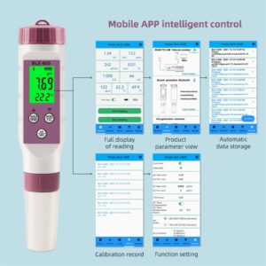 Digital Tester Blue Tooth-Compatible Water Quality Pen 7 in 1 PH EC TDS ORP Salt S.G Temp Meter APP Intelligent Control Tester