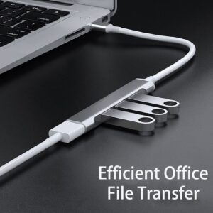 ZTGDUSB Hub 4 in 1 Multifunctional High Speed Driver-Free Fast Heat Dissipation File Transfer Portable Type-C USB 3.0 Docking Station Multi Splitter Adapter PC Accessories Silver B