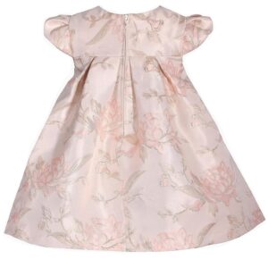 Bonnie Jean Girls 3M-4T Bow Front Pleated Trapeze Special Occasion Dress (Pink Lotus, 3-6M)