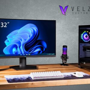 Velztorm White Pilum CTO Gaming Desktop PC Liquid-Cooled (AMD Ryzen 7 5700X 8-Core, GeForce RTX 3080 10GB, 16GB DDR4, 1TB PCIe SSD + 2TB HDD (3.5), RGB Fans, 750W PSU, AC WiFi, BT 5.0, Win11Home)