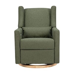 Babyletto Kiwi Glider Recliner w/Electronic Control and USB | in Olive Boucle w/Light Wood Base, Greenguard Gold Certified