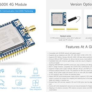 Waveshare SIM7600G-H 4G Communication Module, Compatible with Raspberry Pi 5/4B/3B/Zero/Zero W/Zero 2W/Pico/Pico W/Pico WH, Multi-Band Support, 4G/3G/2G, with GNSS Positioning-Standard Version