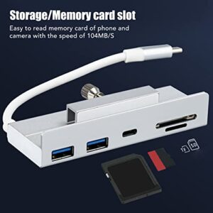 USB C Hub, 6 in 1 USB3.1 GEN2 10Gbps Type C Hub with 1 USB3.1 GEN2, 2 USB A and SD TF Micro SD Card Reader for OS X AIO PC, Multifunctional Docking Station