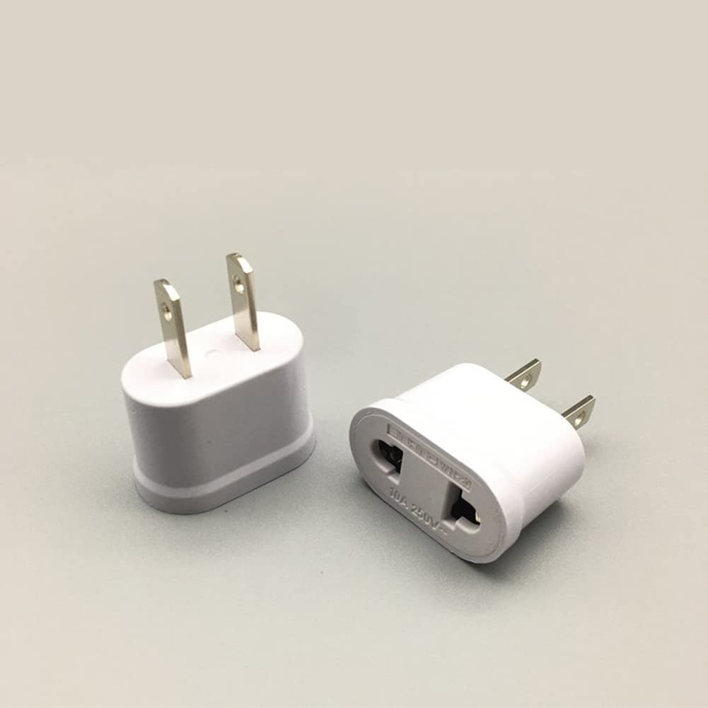 Europe to US Plug Adapter, 10Pcs EU to USA Plug Converter, 10A 1000W Universal Travel Power Converter, Spain Germany France to US Canada Mexico Adapters