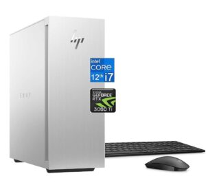 hp 2023 envy gaming tower desktop pc computer, 12th gen intel 12cores i7-12700 up to 4.9ghz, geforce rtx 3060 ti, 64gb ram, 2tb ssd +1tb hdd, wireless keyboard & mouse combo, win11 +cue accessories