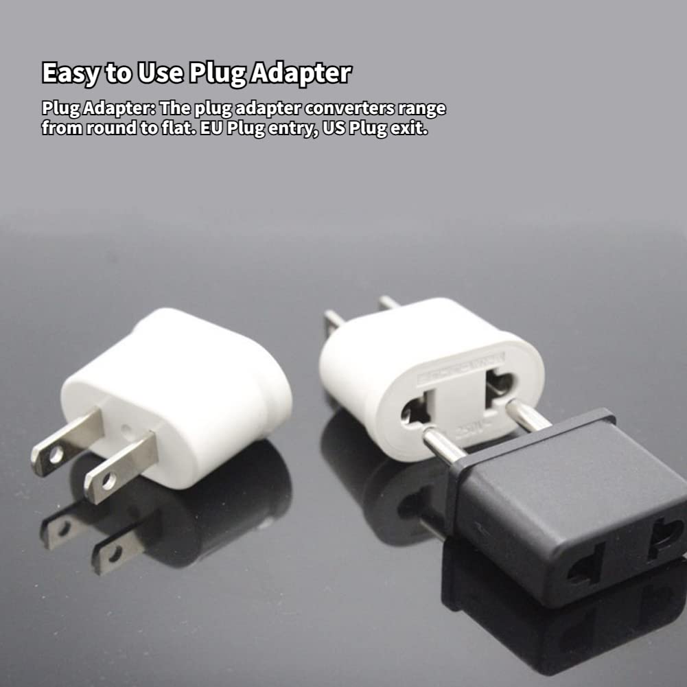 Europe to US Plug Adapter, 10Pcs EU to USA Plug Converter, 10A 1000W Universal Travel Power Converter, Spain Germany France to US Canada Mexico Adapters