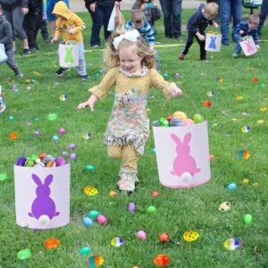 Easter Bunny Basket Bags for Kids, Canvas Cotton Rabbit Easter Egg Hunt Basket for Carrying Gifts, Fluffy Tails Printed Rabbit Canvas Toys Bucket Tote