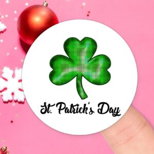 50 pcs cute st.patrick's day shamrock lucky stickers 2in spring st patrick's day gift stickers round tag envelope seals for laptop bottle bags st.patrick's day gifts for girls kids men women