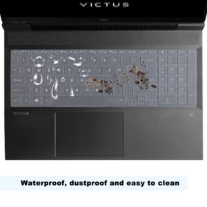 Keyboard Cover Skin for HP Victus Gaming Laptop 15.6" 15-fb0028nr/fa0025nr/fa0031dx/fa0747nr 15t-fa000 15z-fb000,HP Victus 16.1" Laptop 16-d0020nr/d0030nr/d1010nr/e0010nr/e0020nr Protector-Clear…