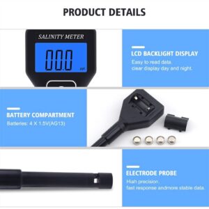 Digital Tester Portable Salinity Meter Salinometer Halometer Salt Gauge Salty Brine Seawater Food Salinity Tester Salt Concentration