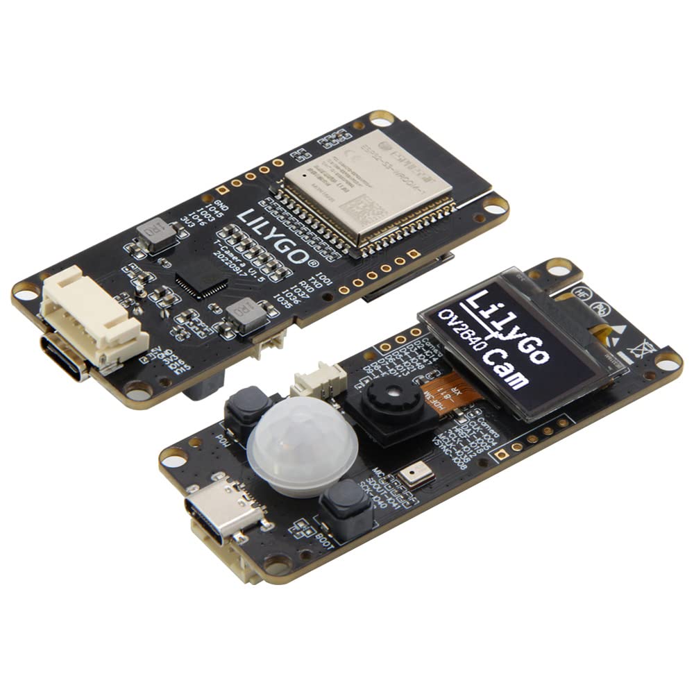 LILYGO T-Camera S3 ESP32-S3 ESP32-Cam 2 Million Pixels HD Camera TTGO Development Board ESP32-S3FN16R8 with 0.96" SSD1306 OLED Mic Pir PMU (T-Camera S3)