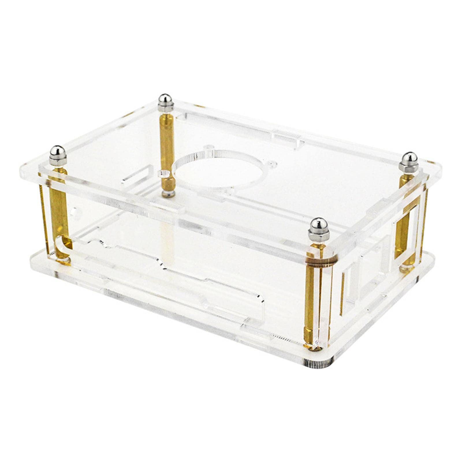 Clear Transparent Acrylic Enclosure Box Protective Shell Cover + Cooling Fan for Orange Pi 5