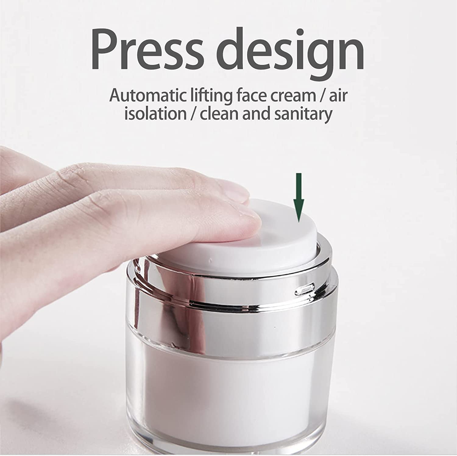 2pcs Cream Jar Vacuum Container Emulsion Cream Sample Air Pump Bottle Toiletry Cosmetic Portable Travel Size Container （15ml+30ml）