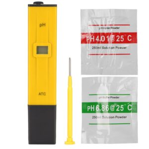 PH Meter, ABS Material PH Pen 0.0-14.0 PH Laboratory Pool Aquarium Range (Yellow Black)