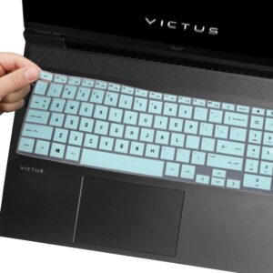 Keyboard Cover Skin for HP Victus Gaming Laptop 15.6" 15-fb0028nr/fa0031dx/fa0025nr/fa0747nr 15t-fa000 15z-fb000,HP Victus 16.1" Laptop 16-d0020nr/d0030nr/d1010nr/e0010nr/e0020nr Protector-Mint…