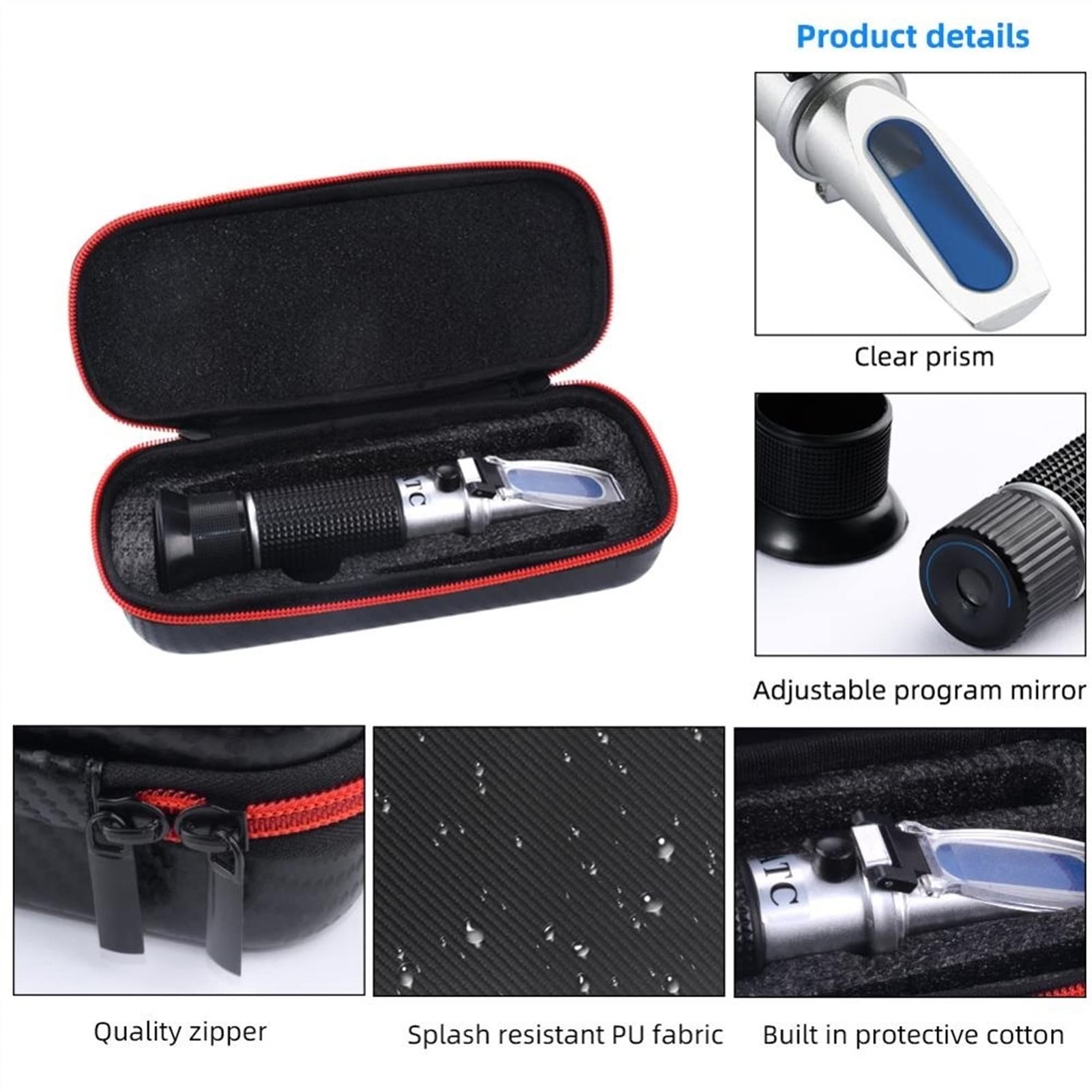 Digital Tester Portable Alcohol Refractometer Design for Liquor Alcohol Content Tester 0-80% V/V ATC Refractometer