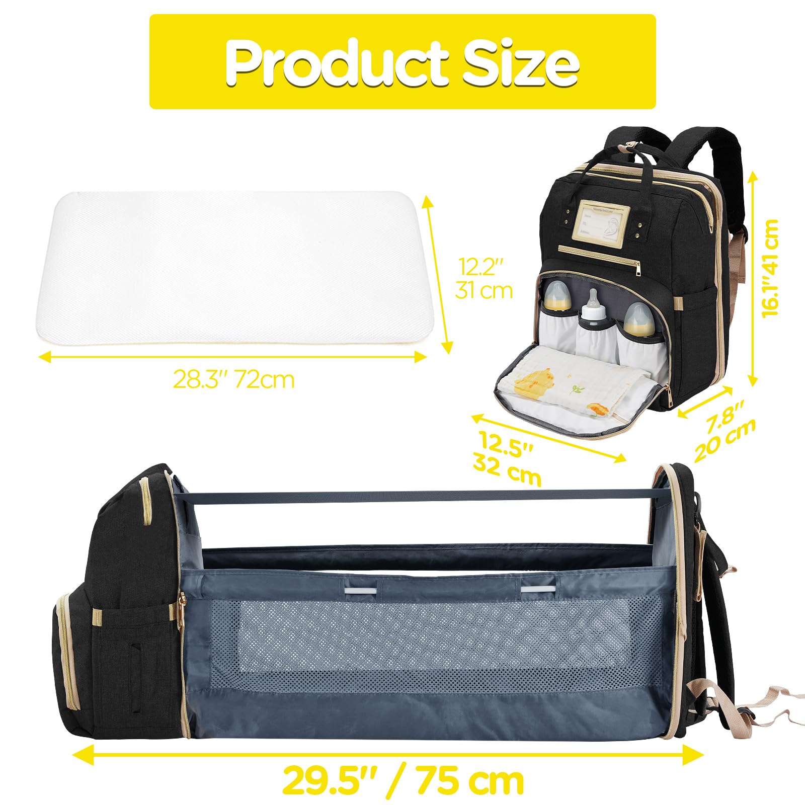 Lenski Diaper Bag Backpack, Baby Shower Gifts for Mom, New Mom Gifts, Baby Registry Search, Baby Boy Gifts, Baby Diaper Bags with Changing Station, Baby Bag with USB Charging Port, Baby Essentials