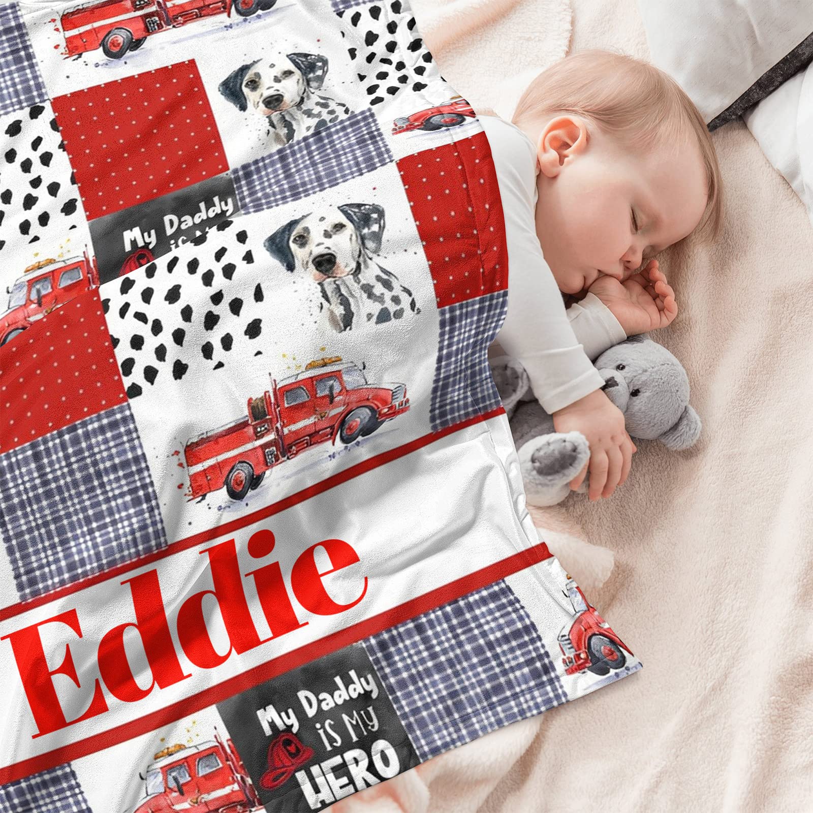 Personalized Crib Bedding Set for Baby Boys, Custom Fire Truck Baby Boy Crib Bedding Set with Name, Nursery Bedding, 2 Piece Crib Bedding Sets, Name Crib Comforter, Crib Fitted Sheets for Babies