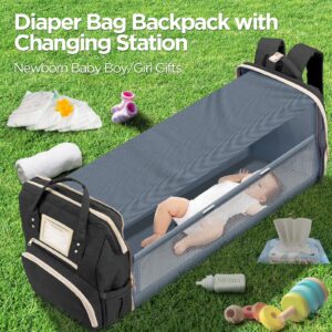 Lenski Diaper Bag Backpack, Baby Shower Gifts for Mom, New Mom Gifts, Baby Registry Search, Baby Boy Gifts, Baby Diaper Bags with Changing Station, Baby Bag with USB Charging Port, Baby Essentials