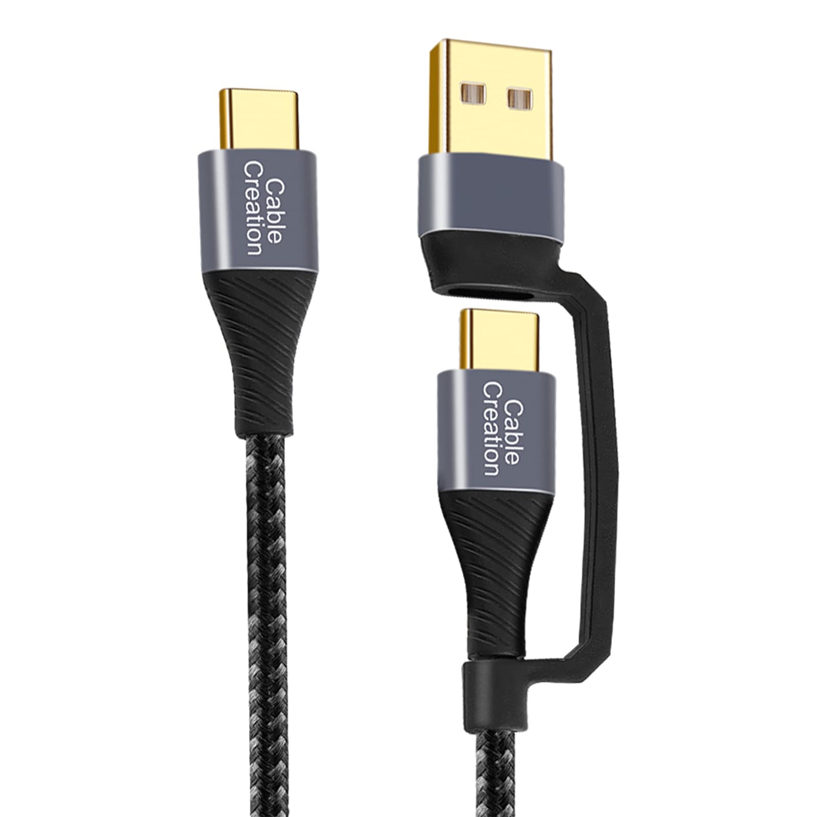 CableCreation 2 in 1 USB C Cable Bundle with USB C Cable 10Gbps 1FT