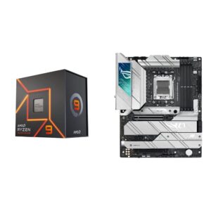 amd ryzen™ 9 7950x 16-core, 32-thread unlocked desktop processor & asus rog strix x670e-a gaming wifi 6e socket am5 (lga 1718) ryzen 7000 gaming motherboard