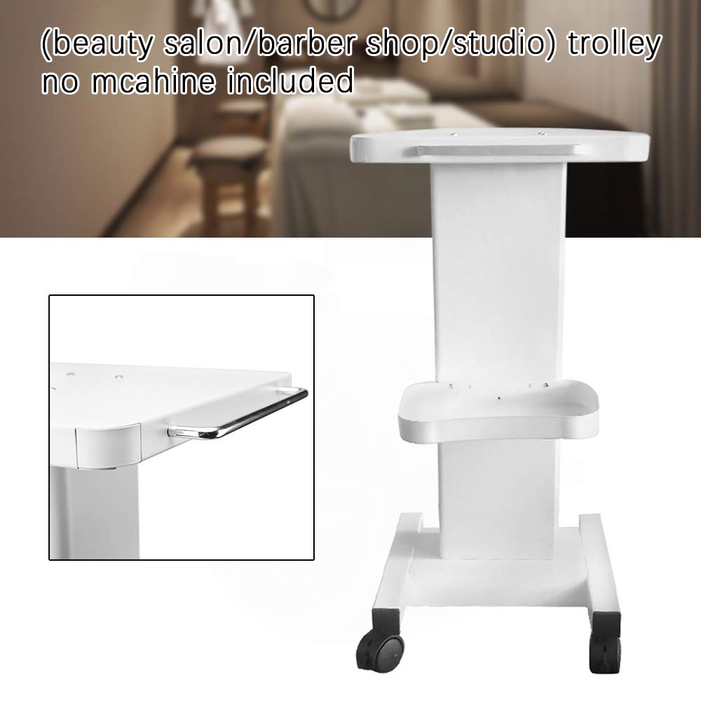 White Salon Rolling Tray Table, Beauty Trolley Cart with Wheels, Spa Stand Holder Cart for Salon Equipment, Salon Storage Beauty Instrument Cart for Homes Office