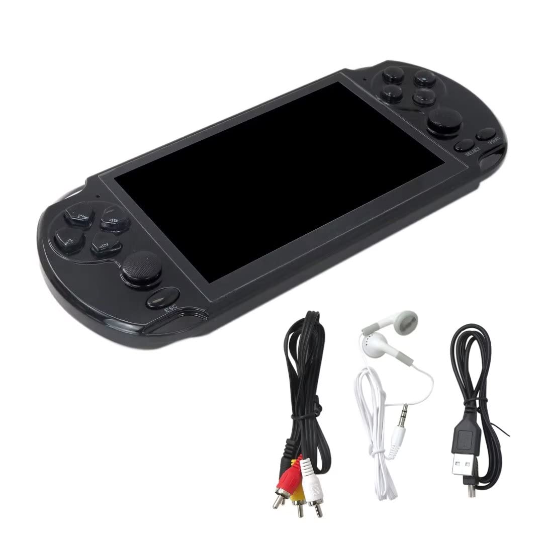 (Black) 5.1'' 8GB Retro Handheld Game Console Portable Video Game Support The AV Television Output