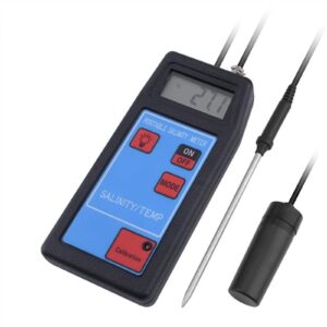 Digital Tester Portable Salinity Temp Meter Online with Replaceable Probe for Aquarium Swimming Pool Lab Drinking Water