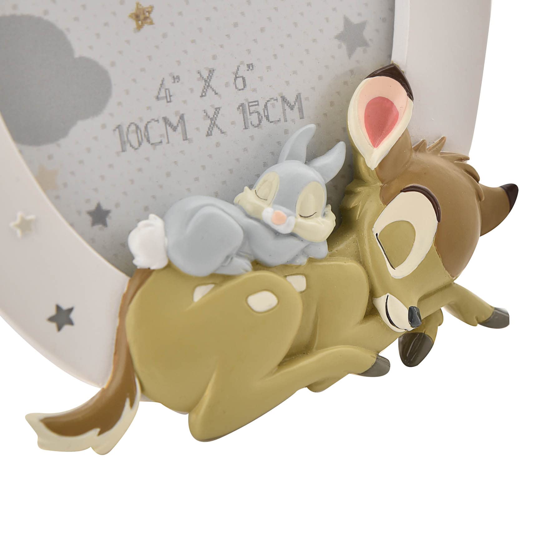 Happy Homewares Magical Beginnings Resin Bambi & Thumper Photo Frame 4" x 6" - Adorable Baby Gift Photo Frame - Officially Licensed